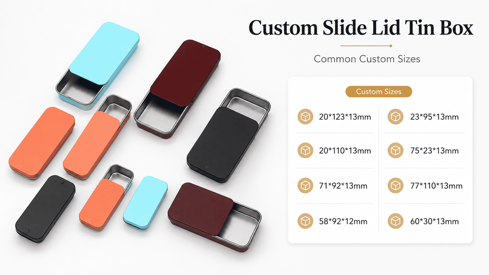 child-resistant slide tin box custom size